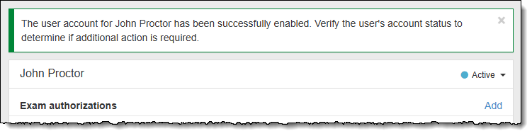 Proctor account enabled
